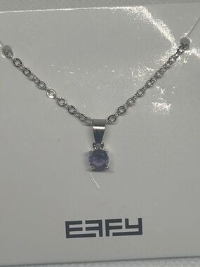 NWT EFFY Silver Purple Gemstone Necklace 18”